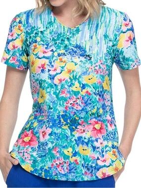 Elle Floral Scrub Top